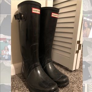 Size 7 Black Huntress - Hunter wide calf rain boot